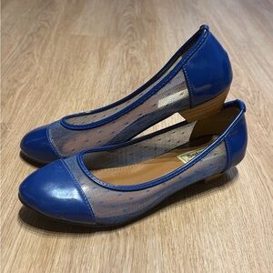 Blue Mesh Ballet Flats